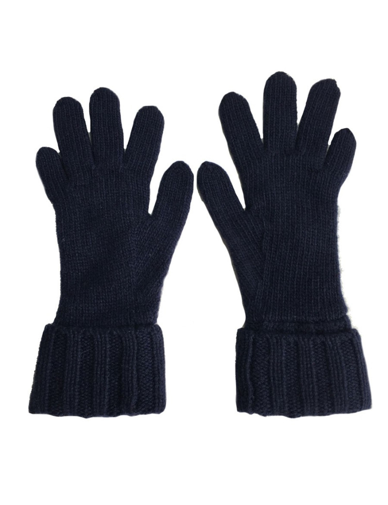  CHANEL gloves in dark blue cashmere size 7.5