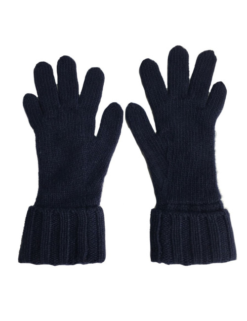  CHANEL gloves in dark blue cashmere size 7.5