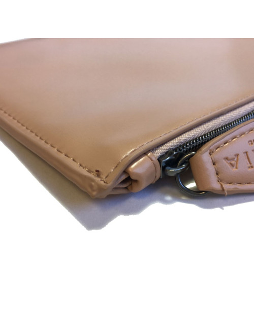 Pochette ALAIA en cuir rose poudré