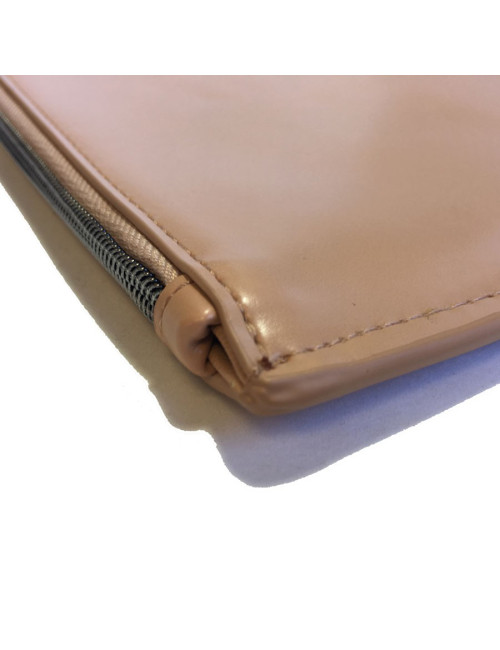 Pochette ALAIA en cuir rose poudré