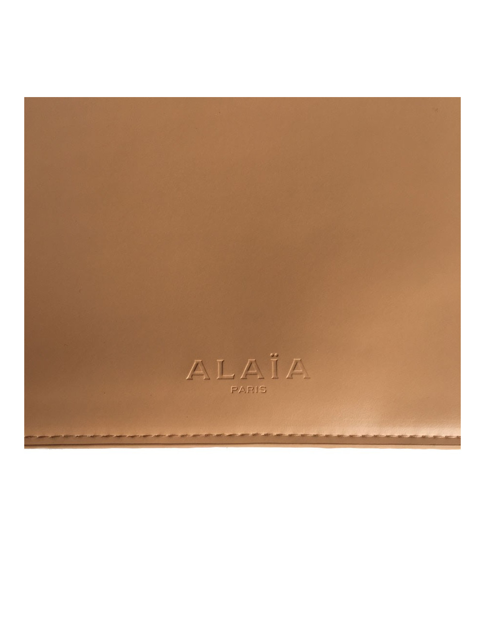 Pochette ALAIA en cuir rose poudré
