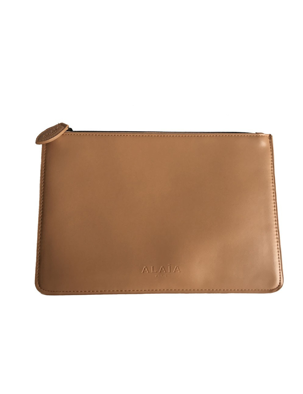 Pochette ALAIA en cuir rose poudré