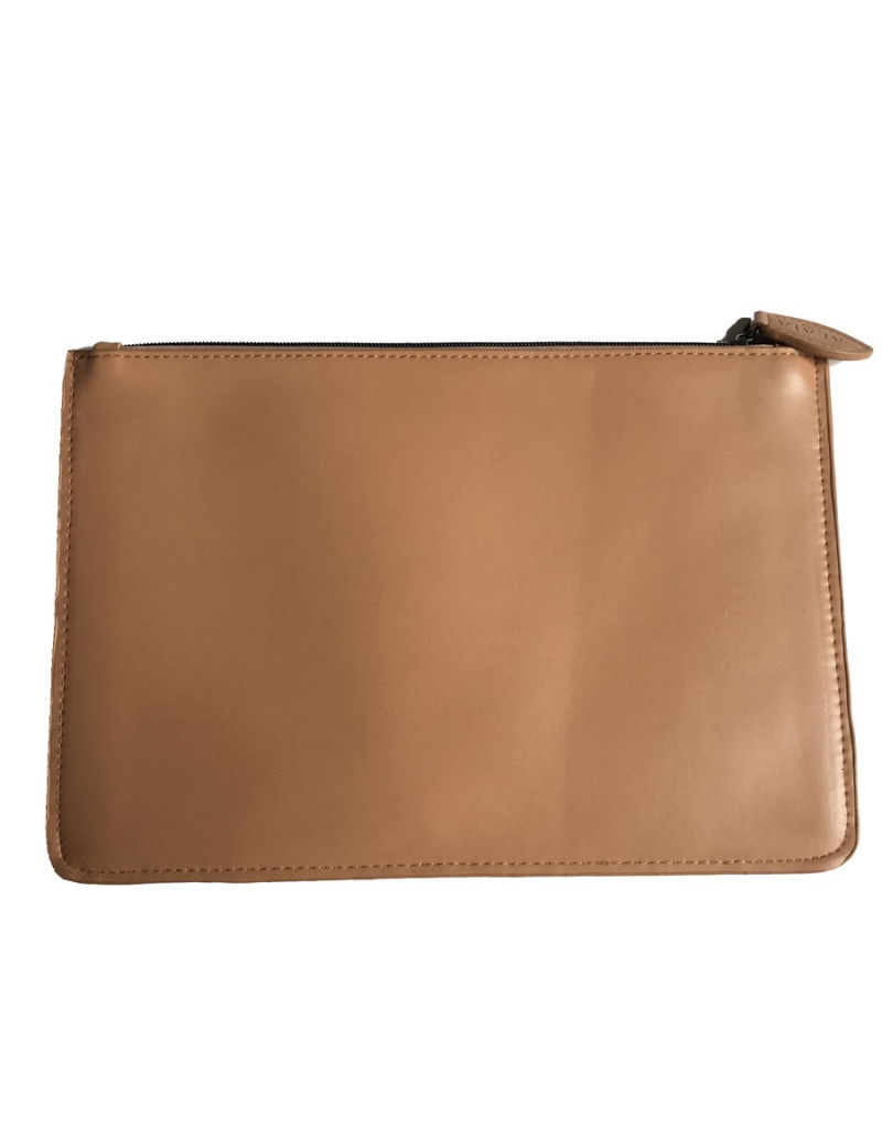 Pochette ALAIA en cuir rose poudré