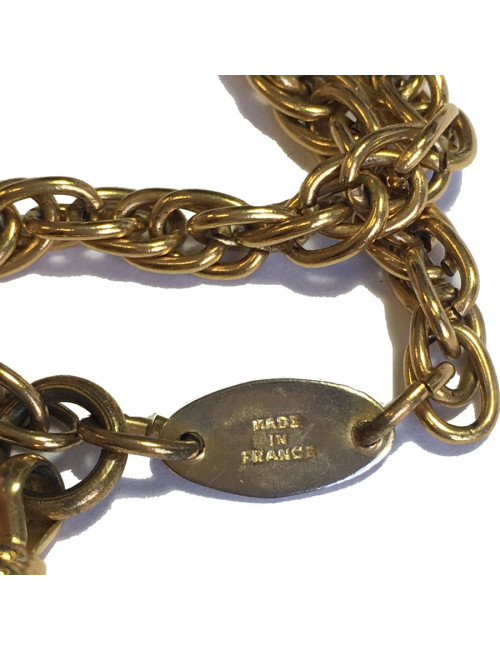 Sautoir CHANEL Vintage avec loupe en métal doré