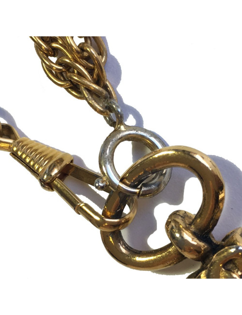 Sautoir CHANEL Vintage avec loupe en métal doré