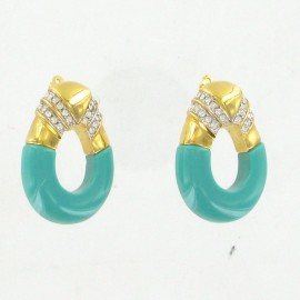 KENNETH JAY LANE turquoise ear clips