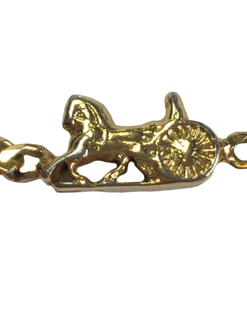 CELINE Long necklace wirth carriage charms in gilded metal