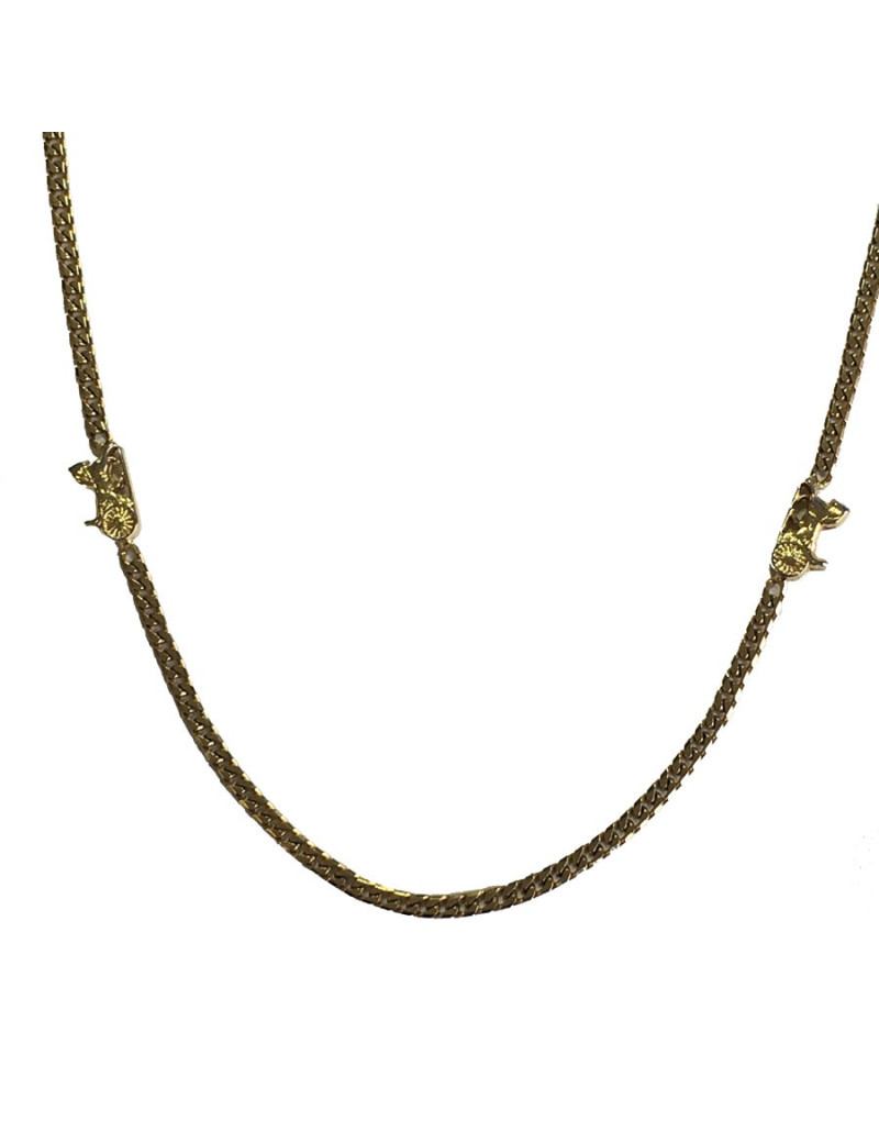 Collier CELINE motif Calèches métal doré 