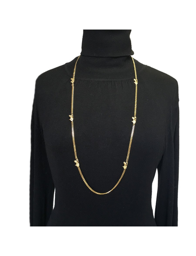 Collier CELINE motif Calèches métal doré 