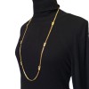 CELINE Long necklace wirth carriage charms in gilded metal