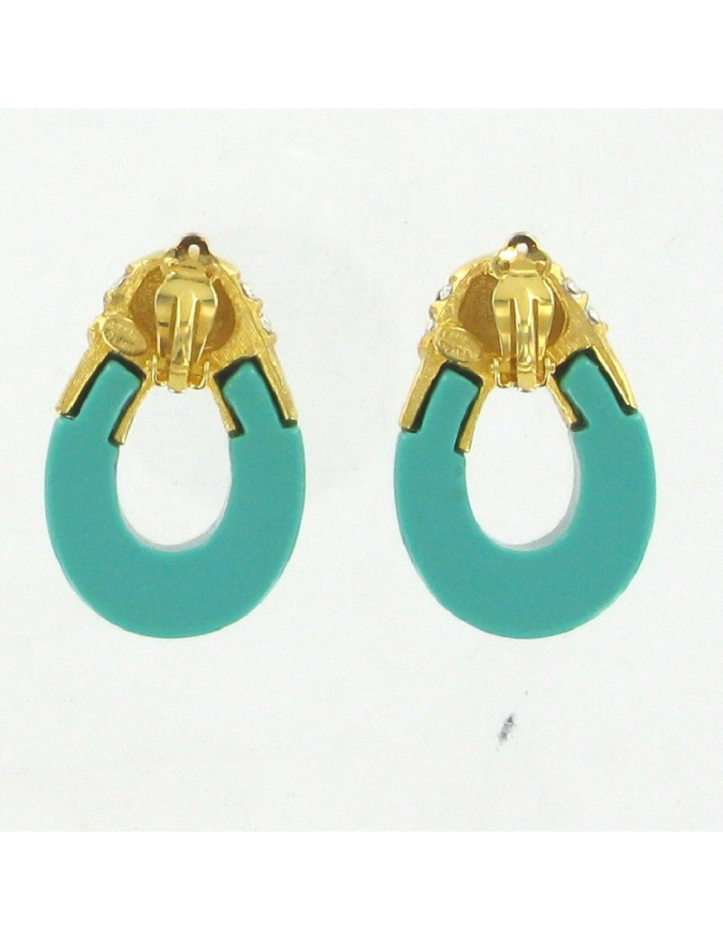 Clips d'oreilles turquoise KENNETH J LANE