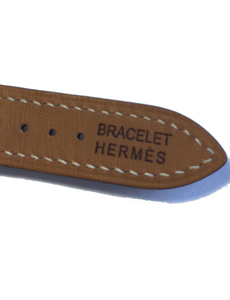 Montre Heure H HERMÈS pm en veau Barénia et acier