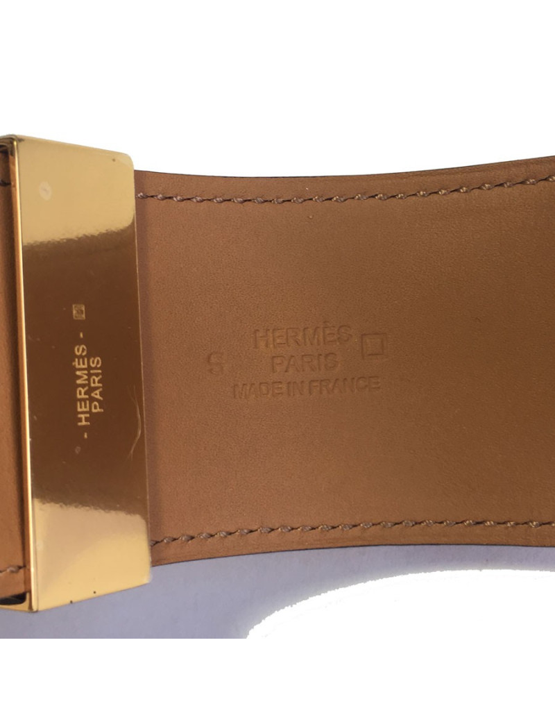 HERMÈS Collier de chien aligator sanguine cuff