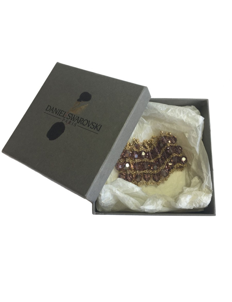 xxx Bracelet DANIEL SWAROVSKI perles en cristal facettées améthyste