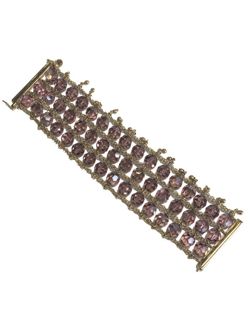 xxx Bracelet DANIEL SWAROVSKI perles en cristal facettées améthyste