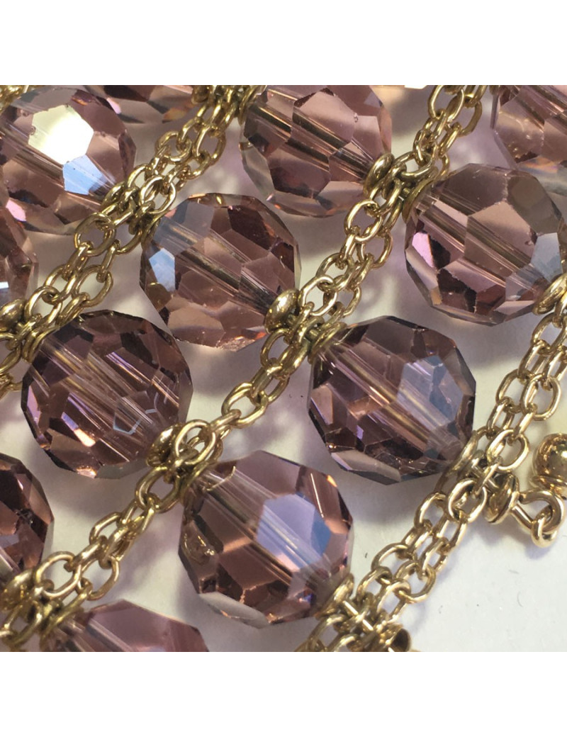 xxx Bracelet DANIEL SWAROVSKI perles en cristal facettées améthyste