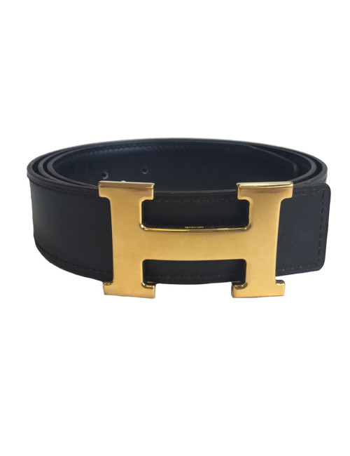 Ceinture HERMÈS réversible cuir noir et marron