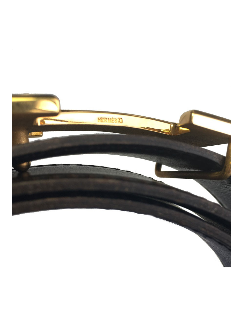 Ceinture HERMÈS réversible cuir noir et marron