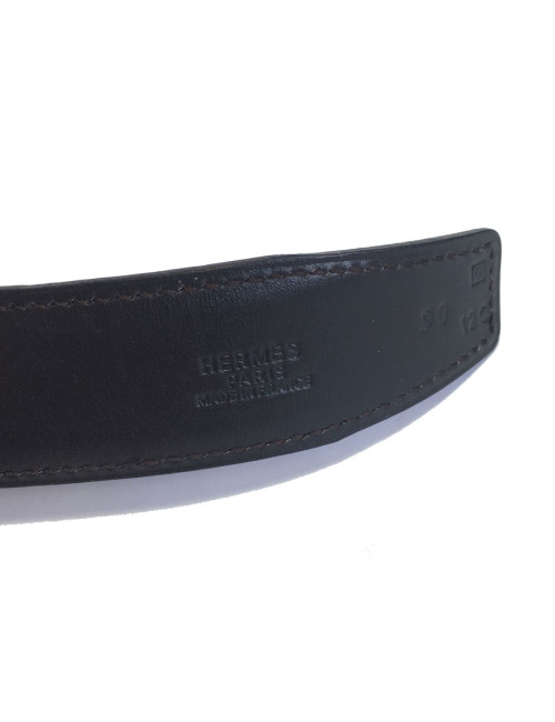 Ceinture HERMÈS réversible cuir noir et marron