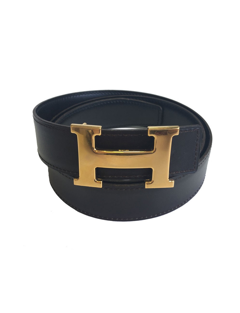 Ceinture HERMÈS réversible cuir noir et marron