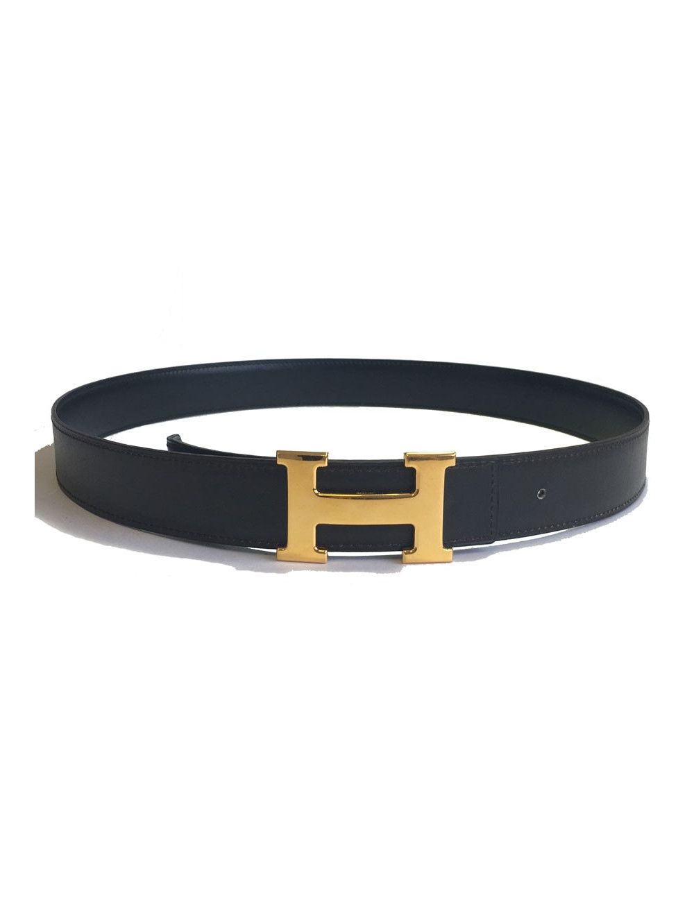 Ceinture HERMÈS réversible cuir noir et marron