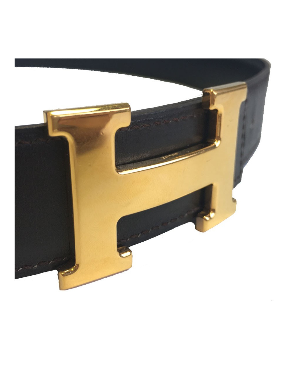 Ceinture HERMÈS réversible cuir noir et marron