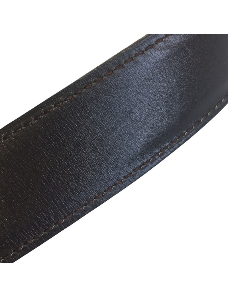 Ceinture HERMÈS réversible cuir noir et marron