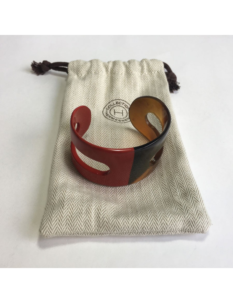 Bracelet HERMÈS ajouré grand modèle bicolore