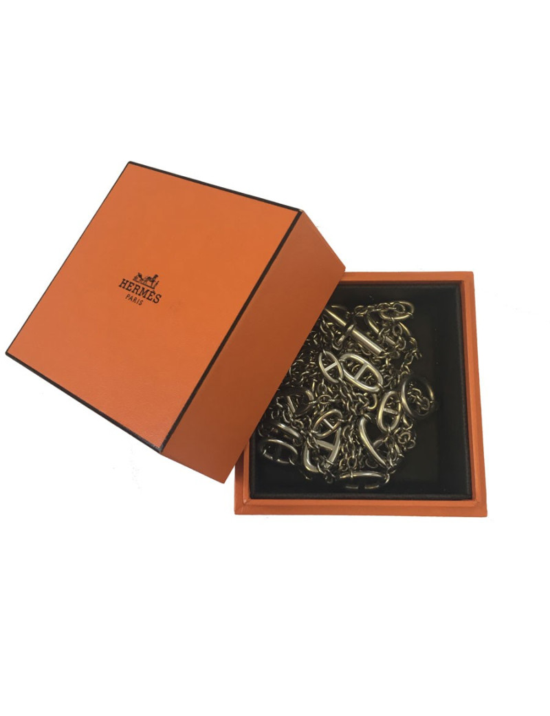 Long sautoir HERMES "Farandole" en argent massif