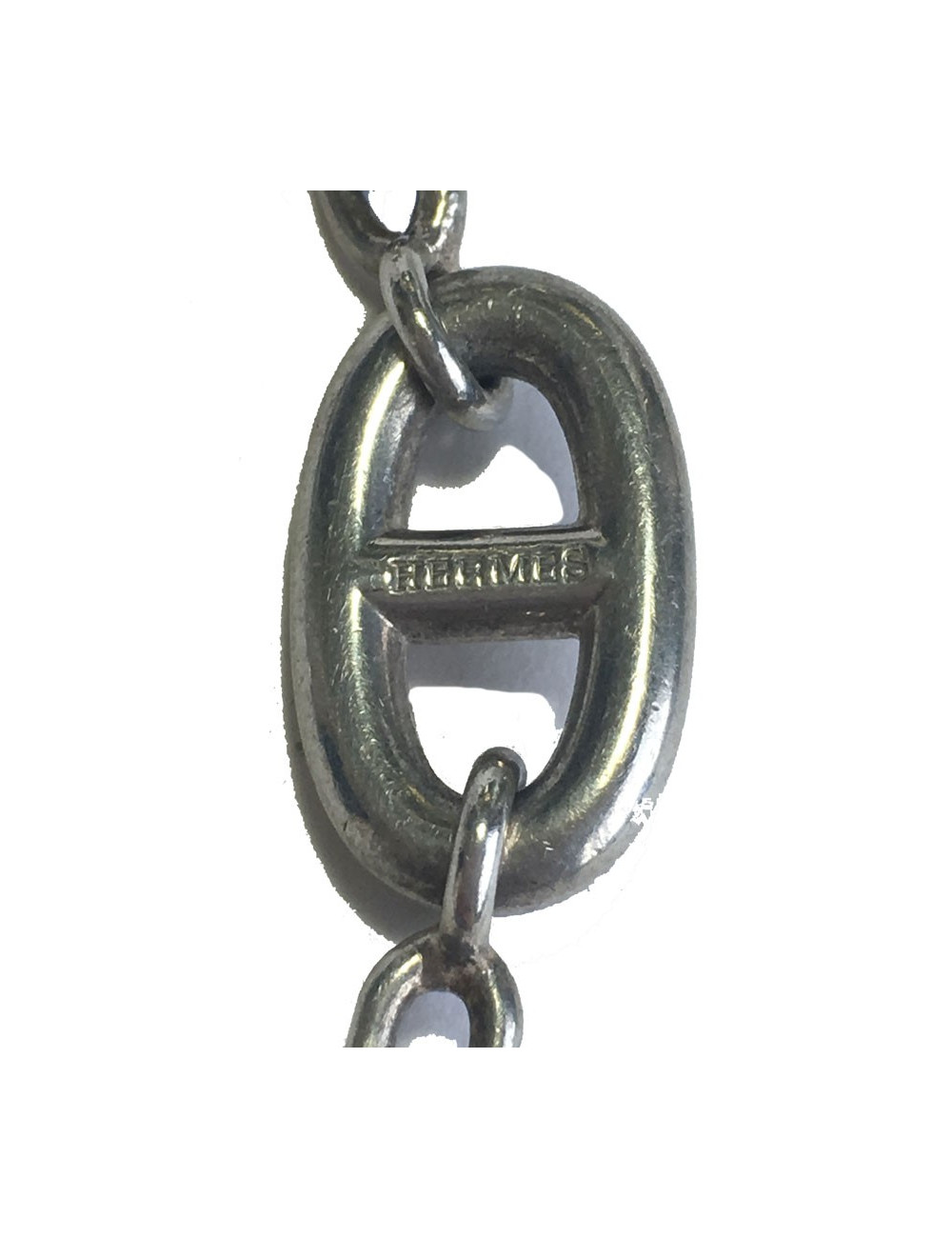 Long sautoir HERMES en argent massif