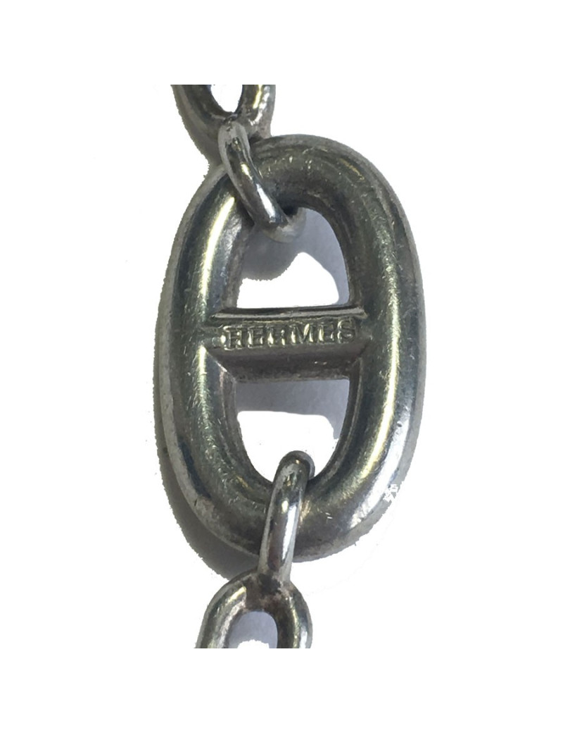 Long sautoir HERMES "Farandole" en argent massif