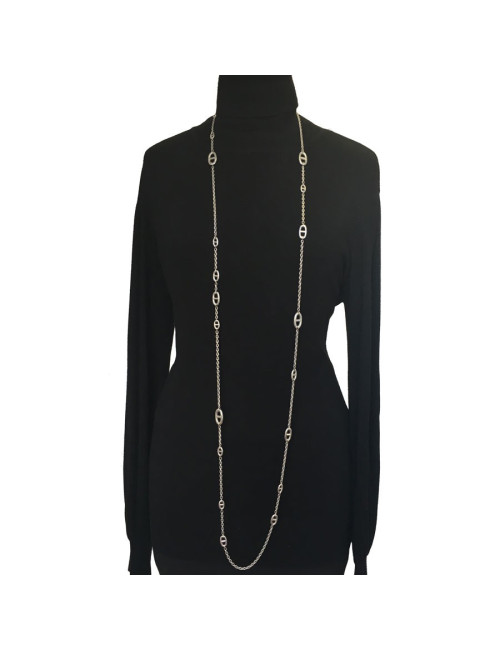 Long sautoir HERMES en argent massif