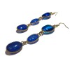 MARGUERITE of VALOIS pending nails blue glass paste earrings