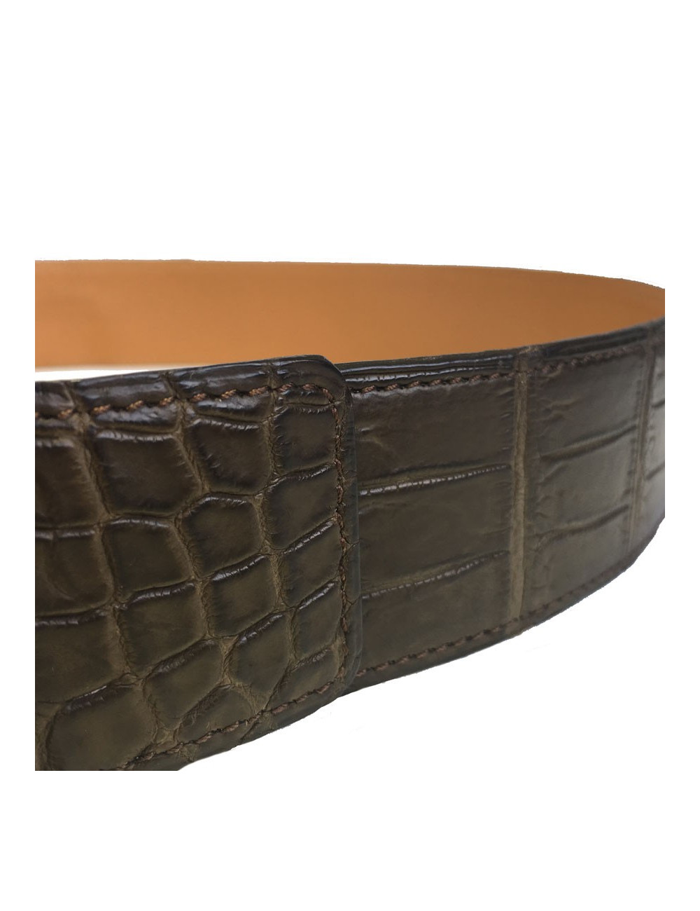 Ceinture HERMES Homme en crocodile porosus marron