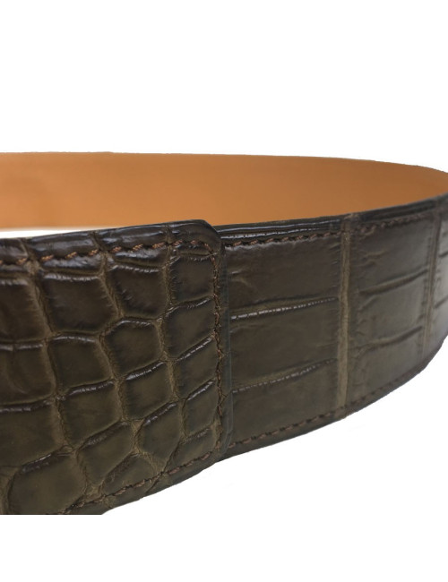 Ceinture HERMES Homme en crocodile porosus marron