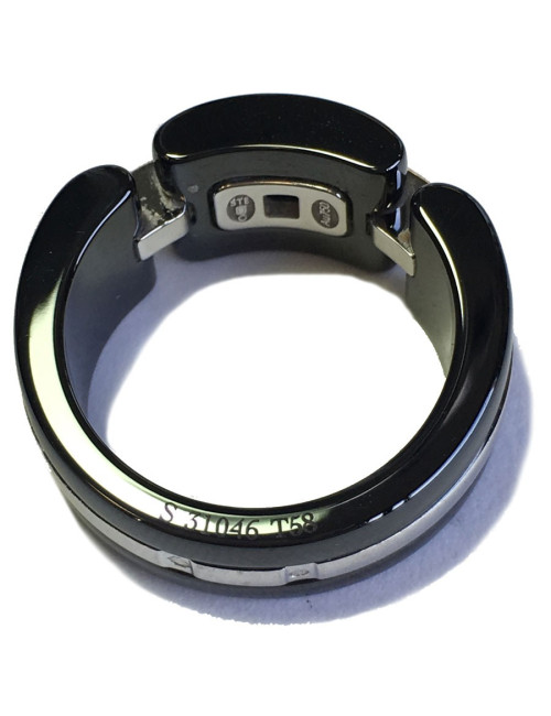 CHANEL ring model 'Ultra' in 18 carat white gold, black ceramic and diamonds 