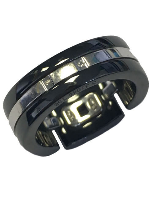 Bague "Ultra" CHANEL en céramique noire et diamants T58