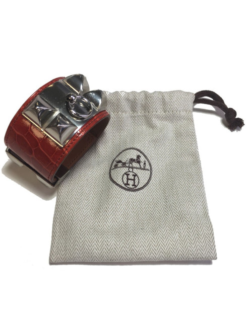 xxx Manchette HERMES CDC alligator missipi couleur sanguine