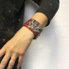  HERMES CDC cuff bracelet in blood color mississipi alligator leather