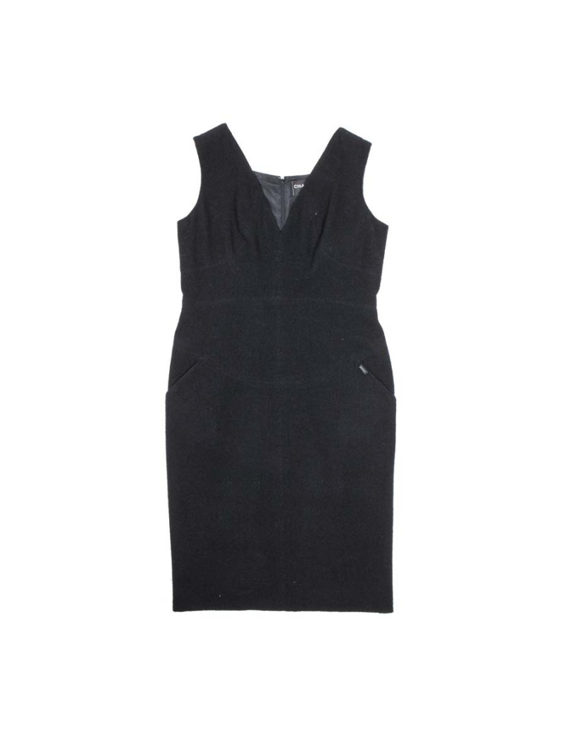 CHANEL T34 black sleeveless dress