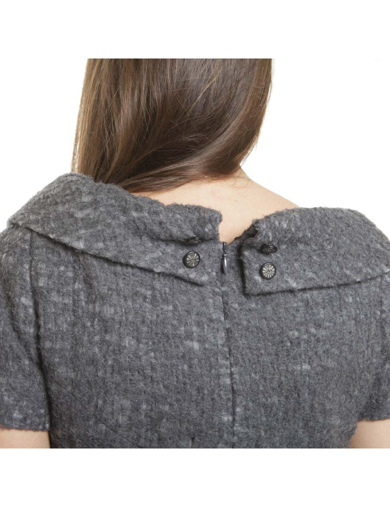 Robe CHANEL T 36 en laine grise