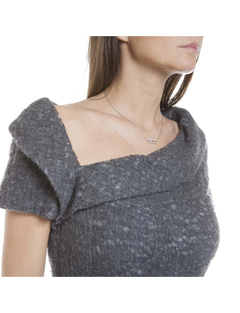 Robe CHANEL T 36 en laine grise