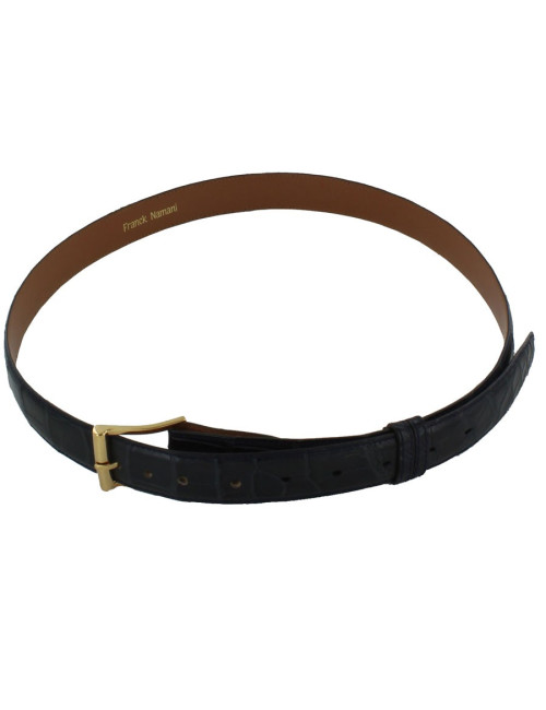 Ceinture homme FRANCK NAMANI bleu nuit en croco veritable
