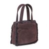 Mini bag Tote CHANEL Brown plum Shearling leather