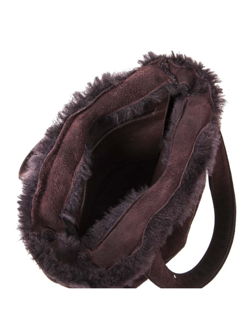 Mini sac cabas CHANEL peau retournée bordeaux