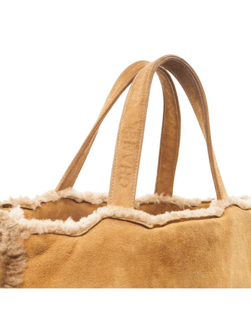  CHANEL tote bag in brown shearling