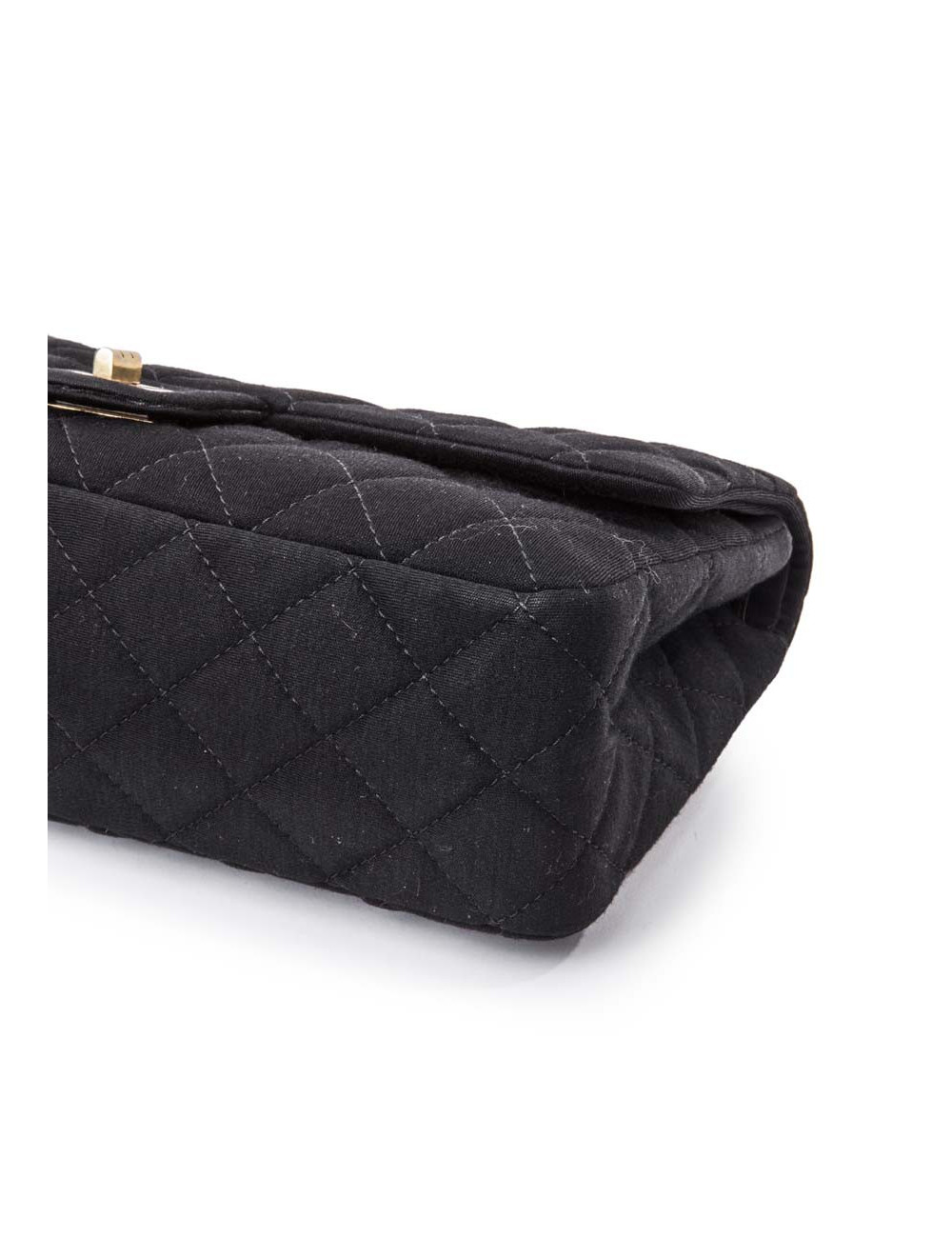 CHANEL 2.55 double flap jumbo bag in black jersey