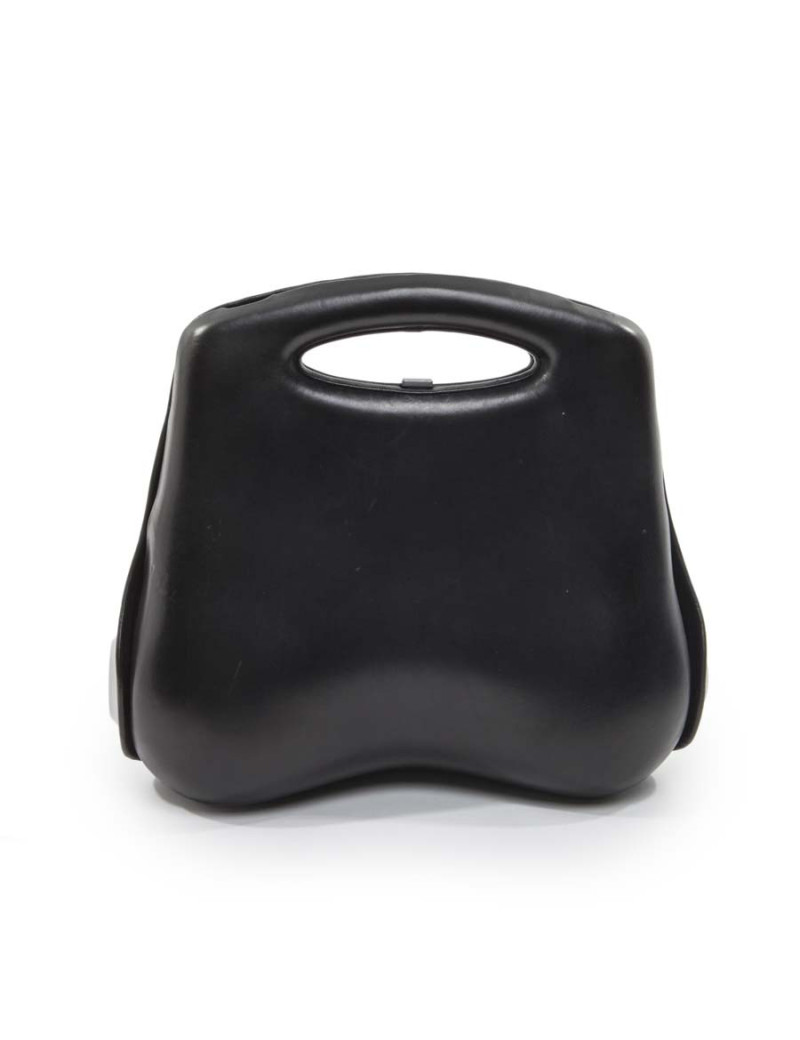 CHANEL Collector handbag in black rigid leather