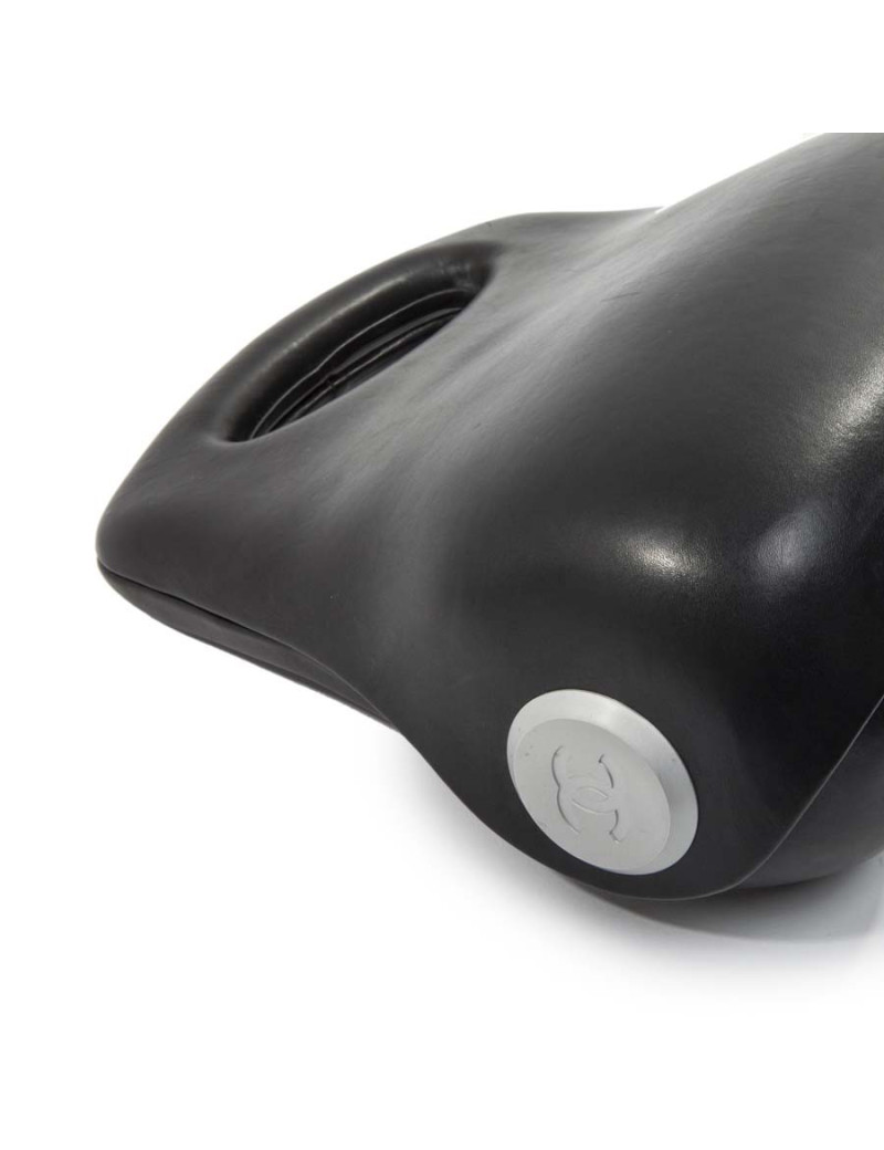 CHANEL Collector handbag in black rigid leather