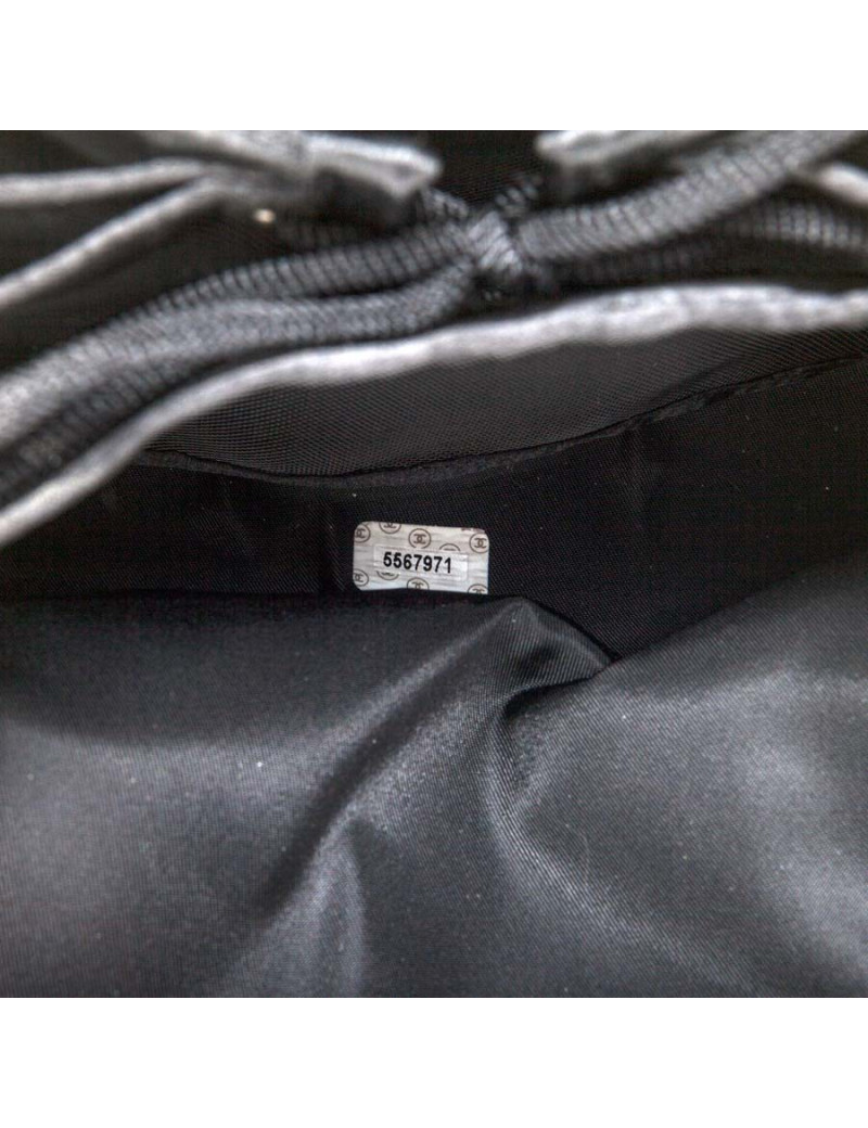 CHANEL Collector handbag in black rigid leather